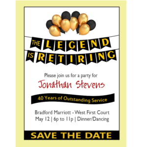 A Great Legend Retirement Save the Date Magnet