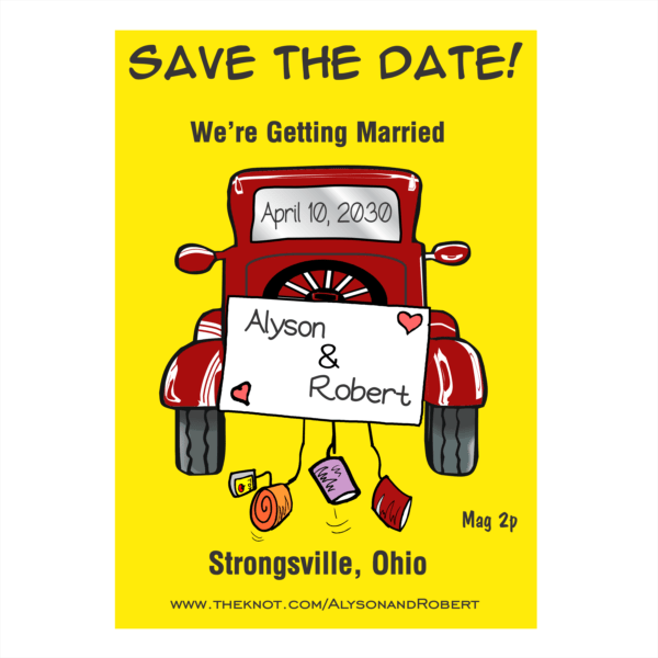 Antique Truck Wedding Save The Date Magnet
