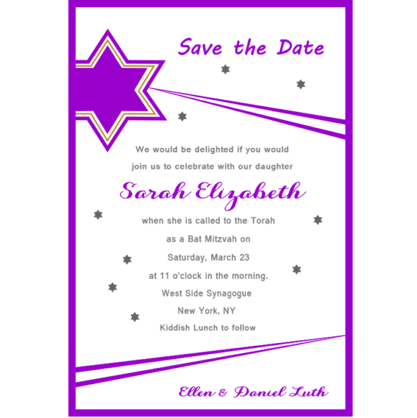 Bat Mitzvah Star Save The Date Magnets