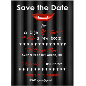 Bite and Boo-z Halloween Save The Date Magnet
