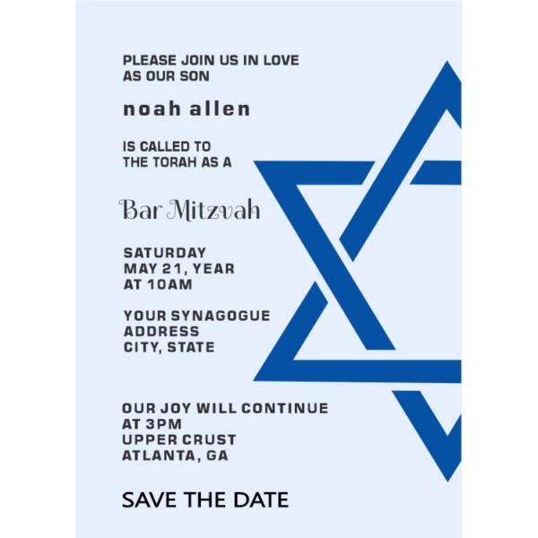 Bold Star Bar Mitzvah Save The Date Magnets