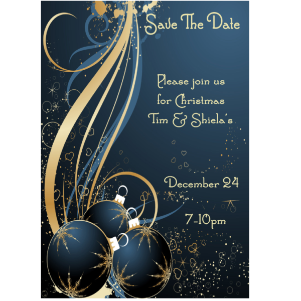 Bubbles and Balls Christmas Save the Date Magnet