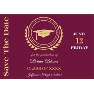 Burgandy Graduation Save the Date Magnet