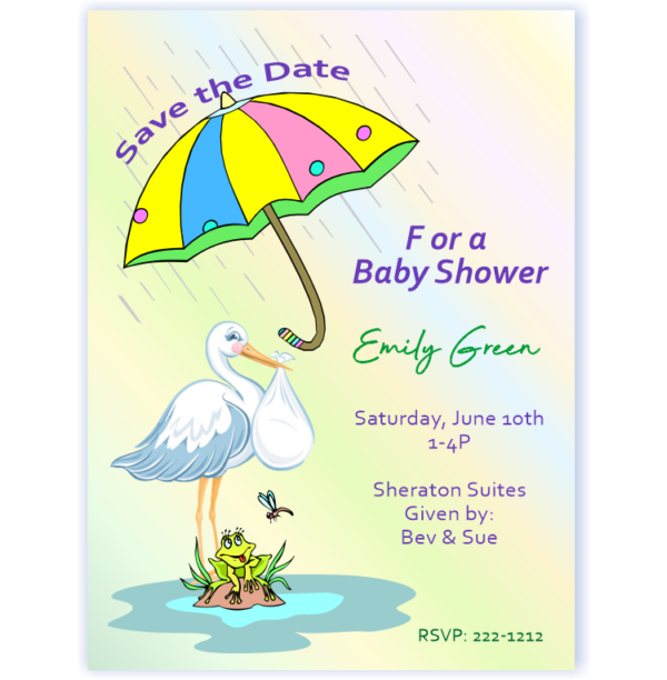 Colorful Brella Baby Shower Save the Date Magnets