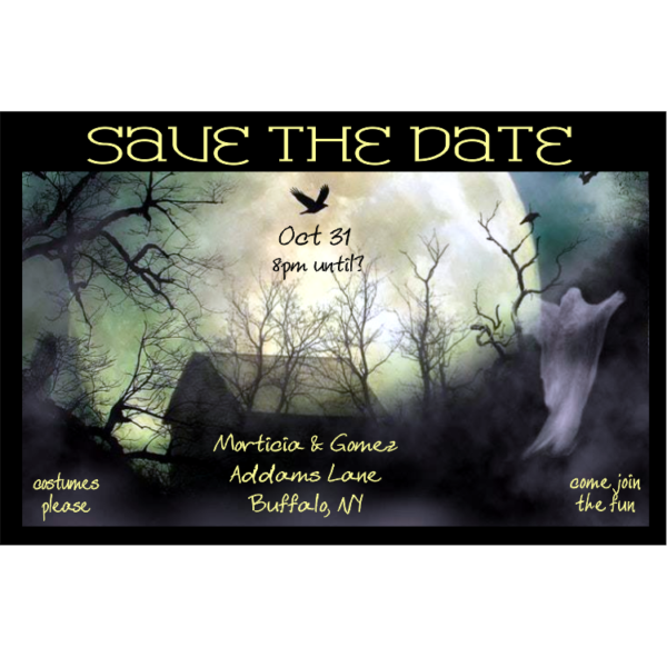 Crows and Ghosts Halloween Save the date