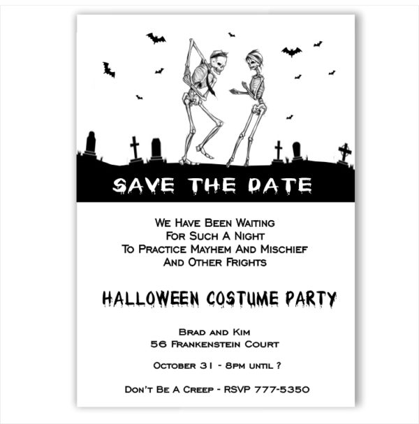 Dont Be A Creep Halloween Save the Date