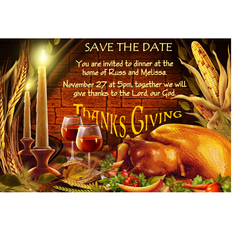 Festive Occasion Thanksgiving Save The Date Magnet - Magnets and Labels