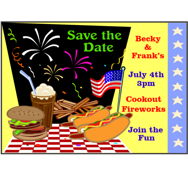 Fireworks and The Flag Save the Date Magnet