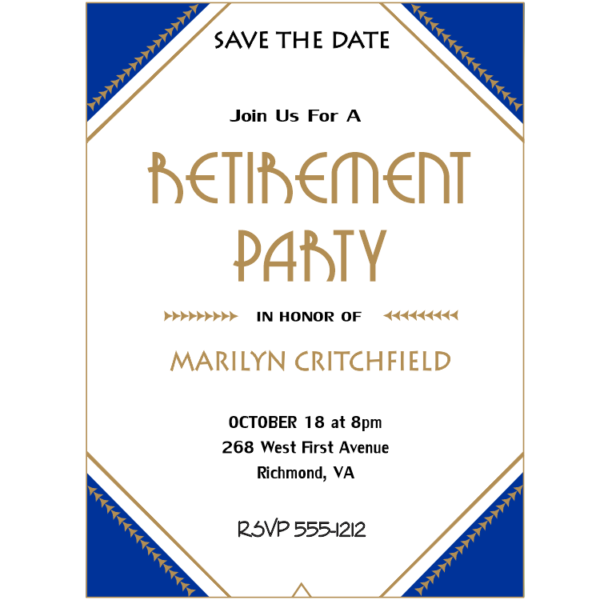 Geometric Angles Retirement Save The Date Magnet
