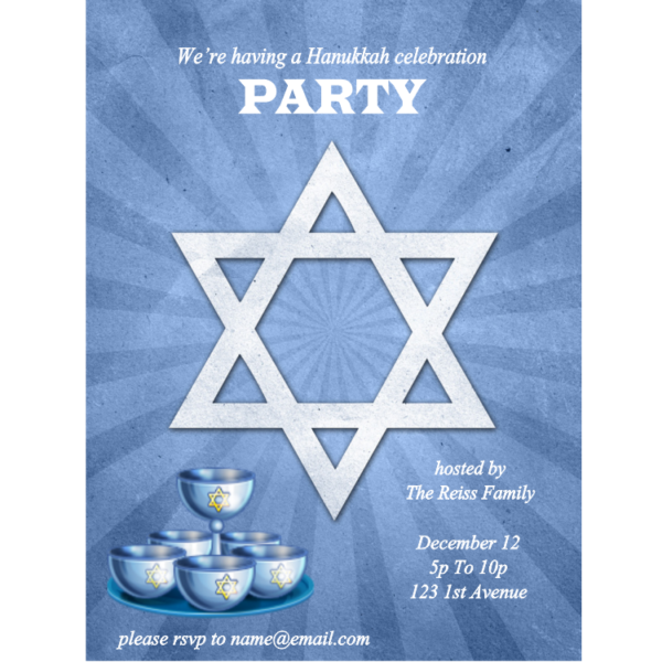 Hanukkah Party Save the Date magnet