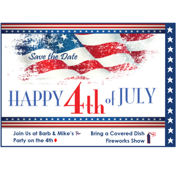 Happy 4th Party Save the Date Magnet