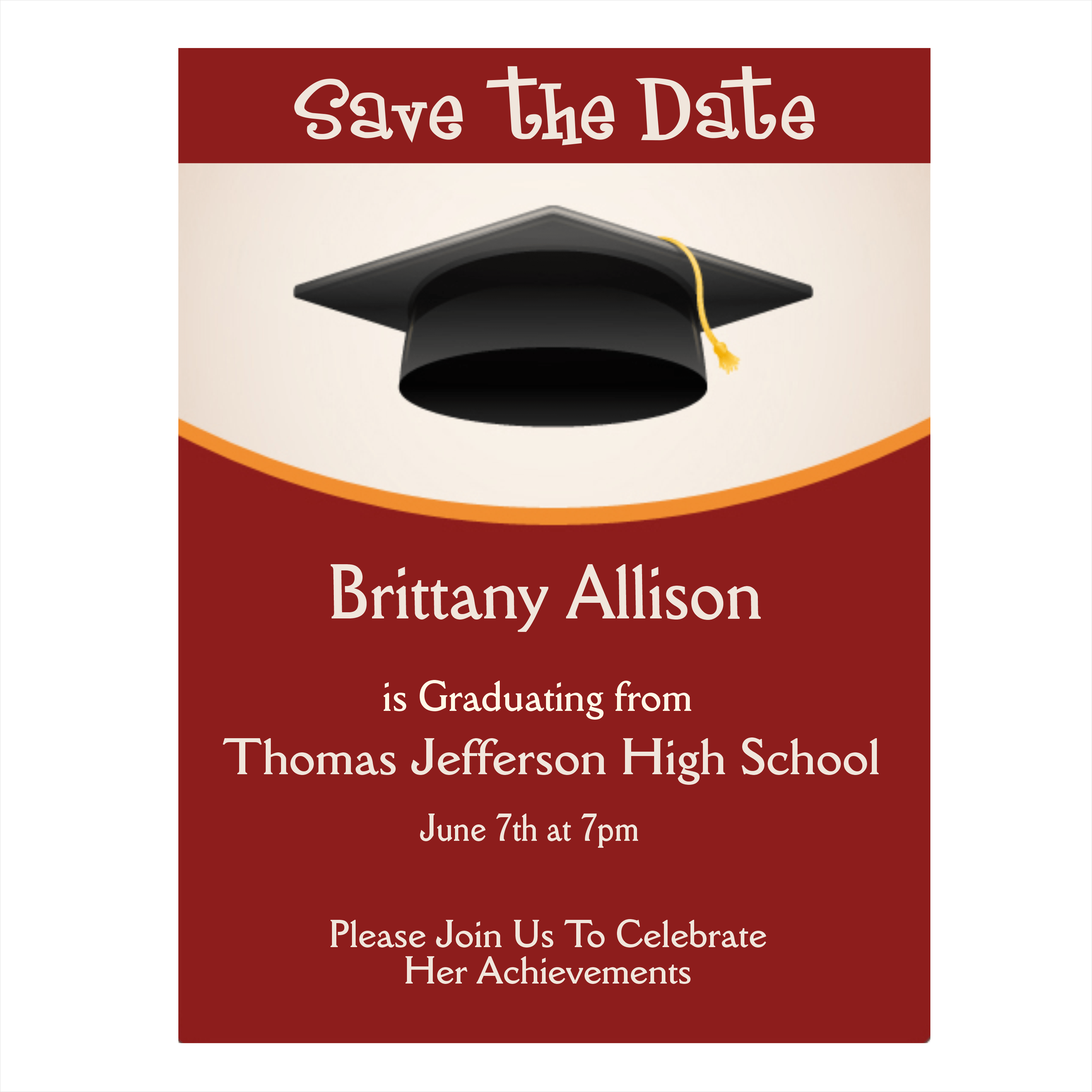 Free Printable Save The Date High School Graduation Party Templates