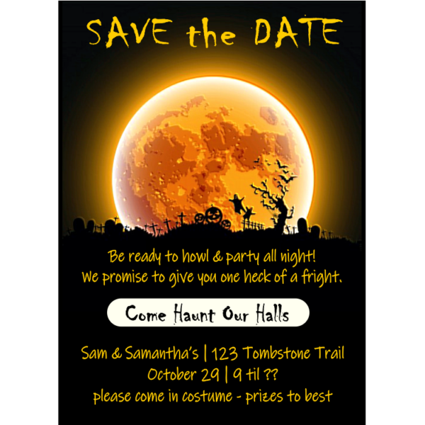 Howl At The Moon Halloween Party Save The Date Magnets