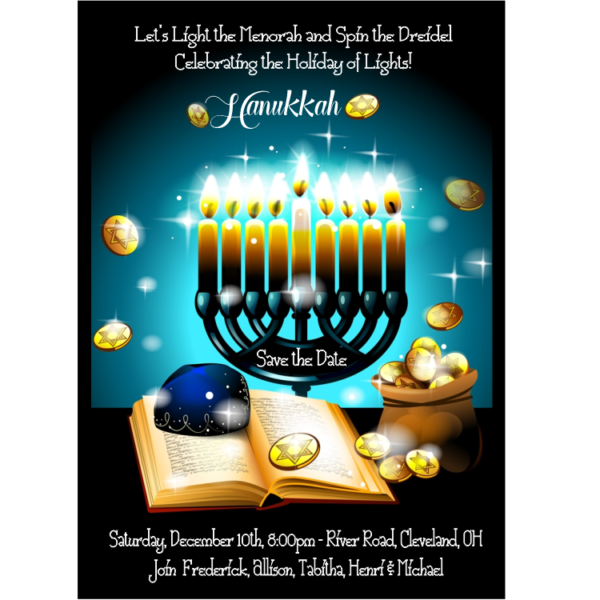 Menorah Hanukkah Invitation Save the Date Magnet