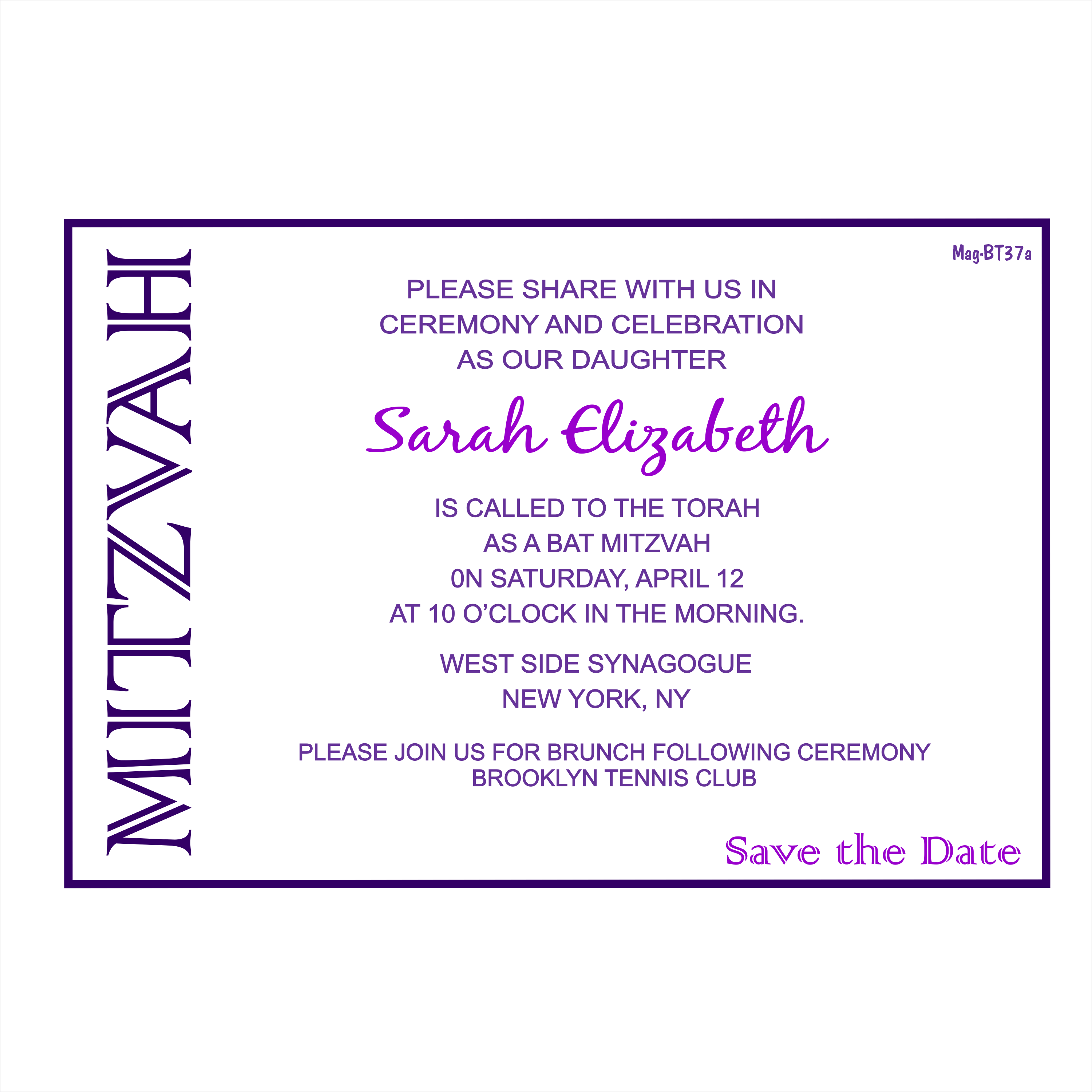 Mitzvah Bat Mitzvah Save the Date Magnets - Magnets and Labels