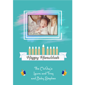 New Baby Hanukkah Photo Card Magnet