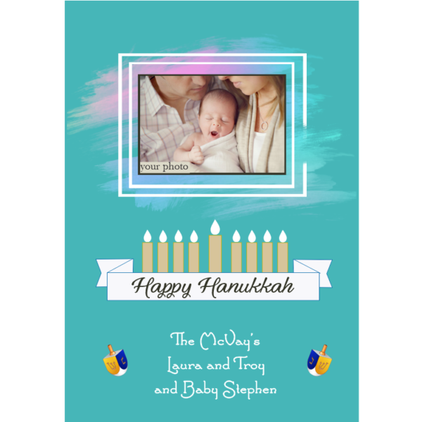 New Baby Hanukkah Photo Card Magnet