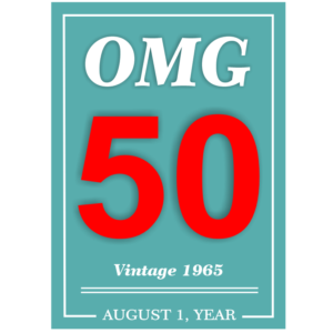 OMG 50 Birthday Wine Bottle Label
