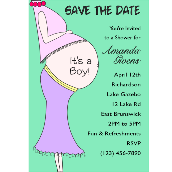 On Moms Belly Shower Save the Date Magnet