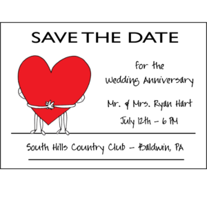 One Heart Anniversary Save the Date magnet