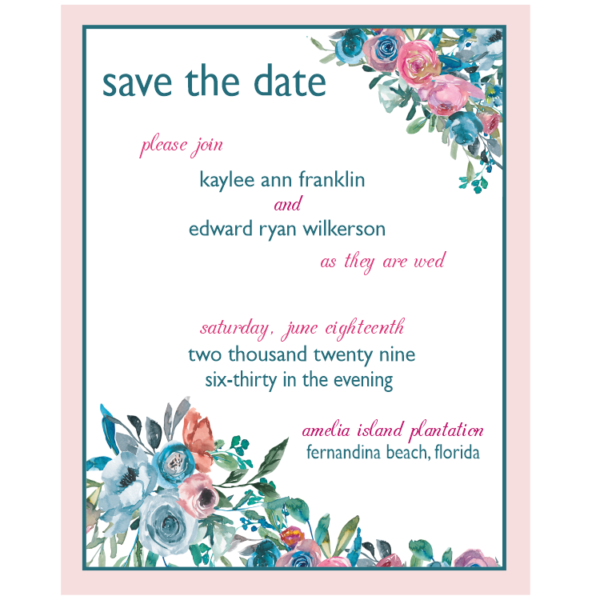 Pastel Roses Wedding Save the Date Magnets