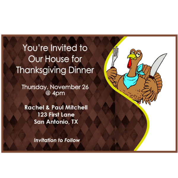 Peeking Turkey Thanksgiving Save The Date Magnet