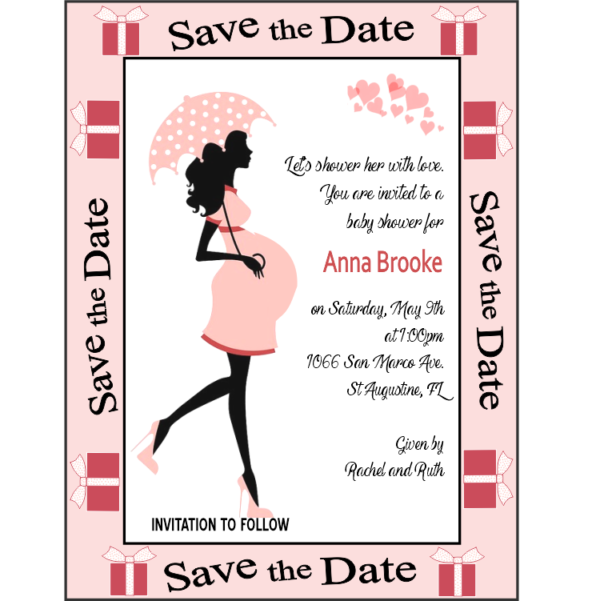 Pink Polka Dot Baby Shower Save the Date Magnets