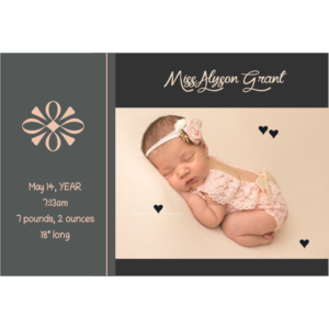 Precious Girl Birth Announce Card