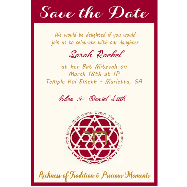 Precious Moments Bat Mitzvah Save The Date Magnets
