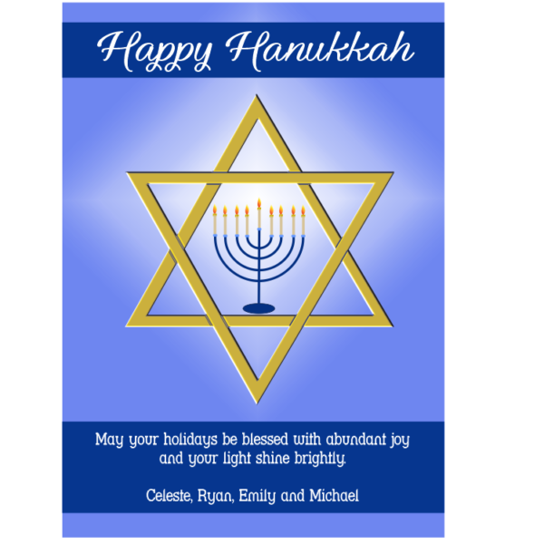 Shining Star Hanukkah Card Magnet