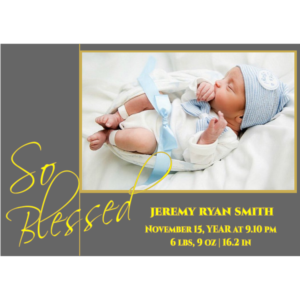 So Blessed Boy Announcement Card