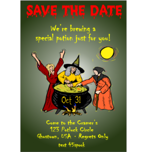 Stirring Up a Good Time Halloween Save The Date Magnets