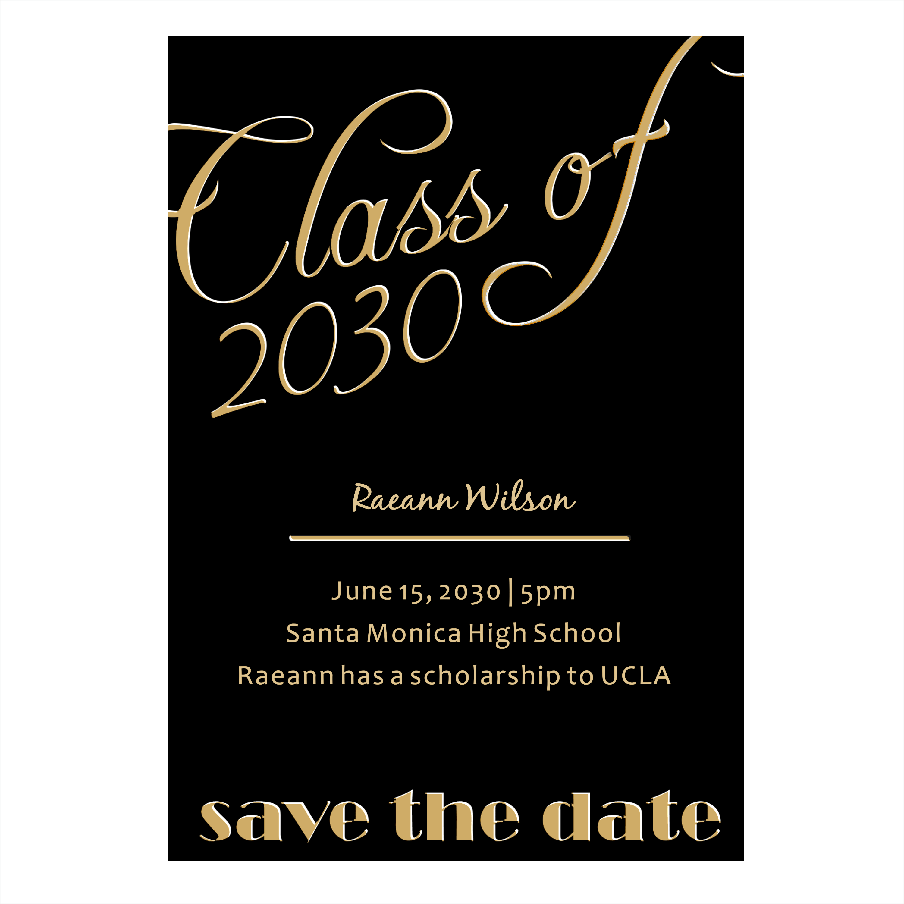 Stylish Font Graduation Save The Date Magnet - Magnets and Labels