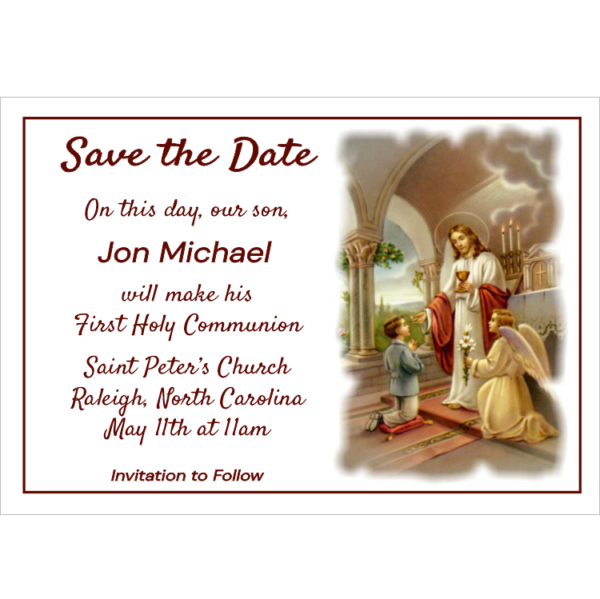 Thank You Jesus Boy Communion Save the Date Magnet