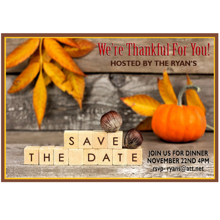 Thanksgiving Blocks Save The Date Magnet - Magnets and Labels