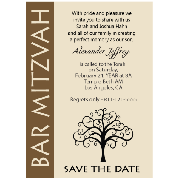 Tree of Life Bar Mitzvah Save The Date Magnets
