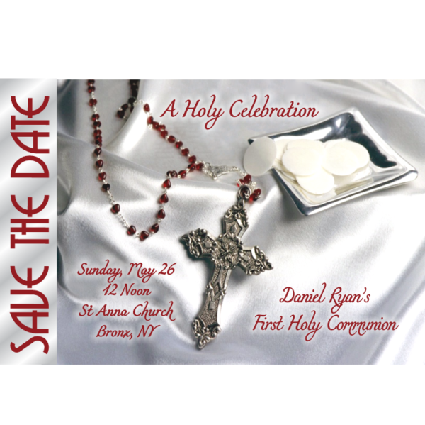 a holy rosary communion save the date magnets