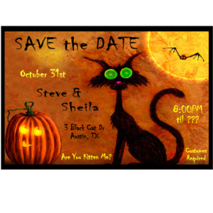 are you kitten me halloween save the date