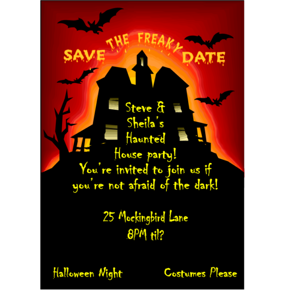 Haunted house party Halloween save the date magnet