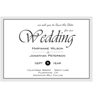 script text Wedding Save the Date Magnet