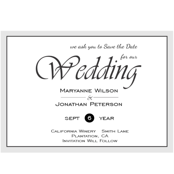 script text Wedding Save the Date Magnet